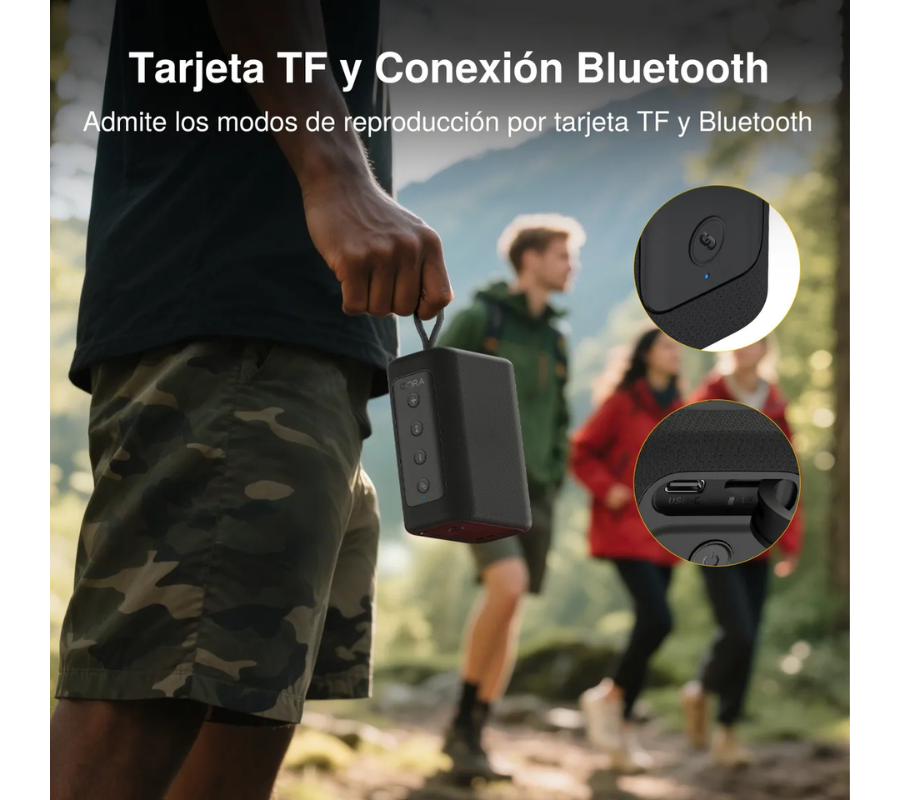 Bocina Bluetooth Portátil 1HORA BOC244 - wirelesszone